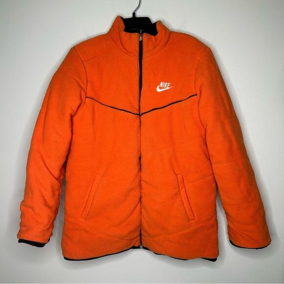 Vintage 90s Y2K 2000s reversible Nike jacket the navy blue and orange - Picture 2 of 10